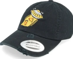 Dad Cap-Abducted Pizza Black Destroyed Dad Cap -