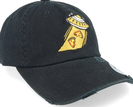 Dad Cap-Abducted Pizza Black Destroyed Dad Cap -