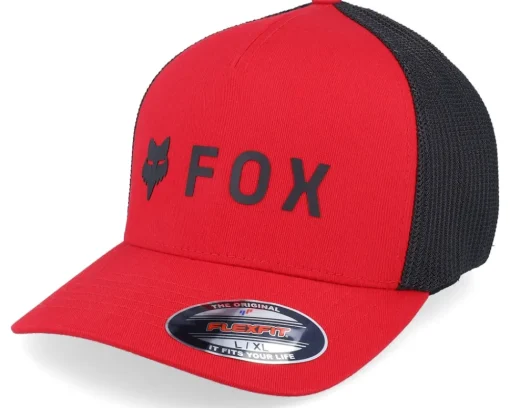 New Fox Absolute Hat Flame Red/Black Mesh Flexfit -