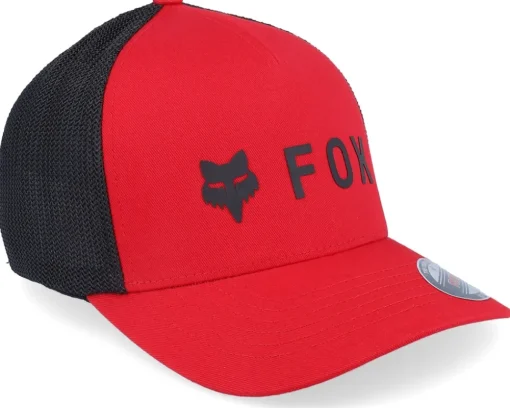 New Fox Absolute Hat Flame Red/Black Mesh Flexfit -