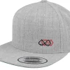 Snapback-Iconic Ace Hearts Spades Clubs Heather Grey Snapback