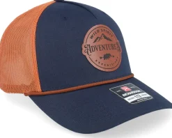 Trucker-Wild Spirit Adventures Expeditions Navy/Orange Rope A-Frame Trucker - Blue