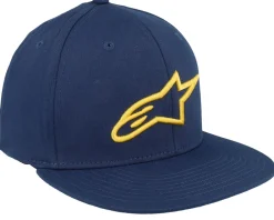 Motor-Alpinestars Ageless Flat Hat Navy/Gold Fitted -