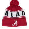 Pom Beanies-Top of the World Alabama Crimson Tide Cuffed Knit West Cardinal Pom - Red