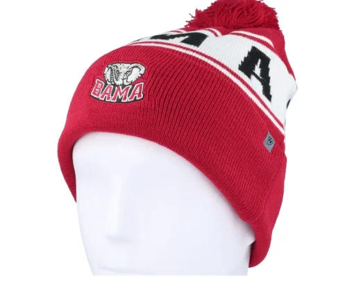 Pom Beanies-Top of the World Alabama Crimson Tide Cuffed Knit West Cardinal Pom - Red