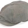 Clearance CTH Ericson Alan Linen Chambray Flat Cap - Brown