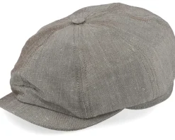 Clearance CTH Ericson Alan Linen Chambray Flat Cap - Brown