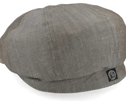 Clearance CTH Ericson Alan Linen Chambray Flat Cap - Brown