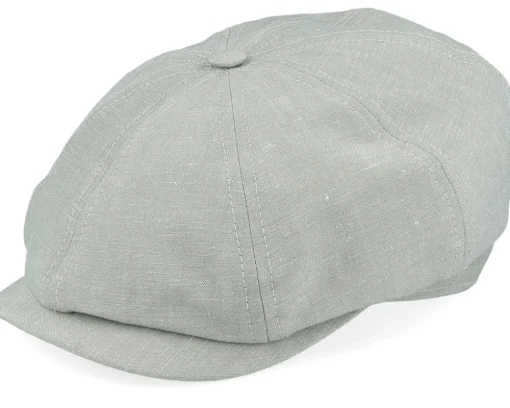 Clearance CTH Ericson Alan Linen Chambray Flat Cap - Brown