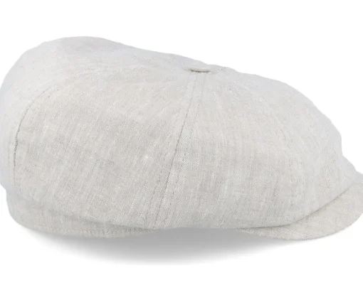Flat Caps-CTH Ericson Alan Linen Natural Flat Cap -