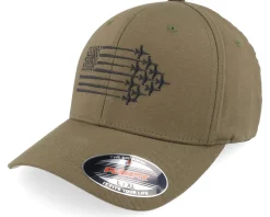 Sale Iconic American Flag Jet Fighter Aircraft Olive Flexfit -