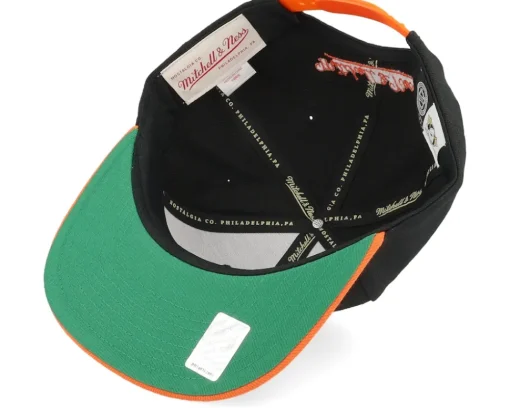 Snapback-Mitchell & Ness Anaheim Ducks Crooked Path Black/Orange Snapback -