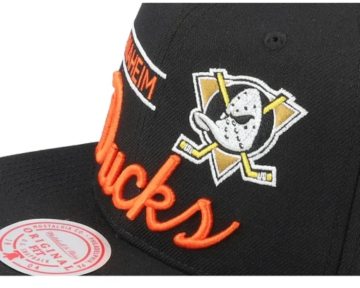 Snapback-Mitchell & Ness Anaheim Ducks Retro Lock Up Snapback - Black