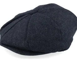 Flat Caps-Jack Anchor Anchor Patch Charcoal Wool Bakerboy Flat Cap -