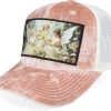 Velvet Caps-Calza Pennello Angels & Money Velvet Peach/Ivory A-frame Trucker - Pink