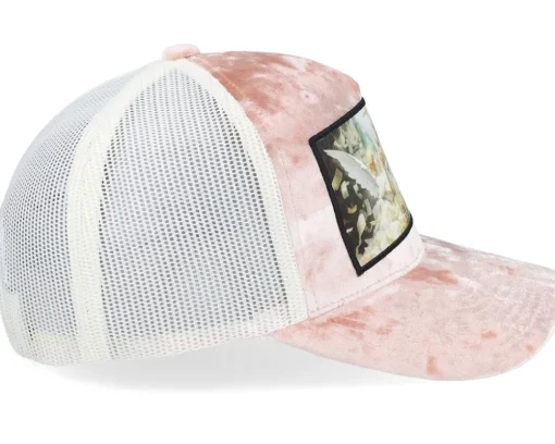 Velvet Caps-Calza Pennello Angels & Money Velvet Peach/Ivory A-frame Trucker - Pink