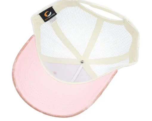 Velvet Caps-Calza Pennello Angels & Money Velvet Peach/Ivory A-frame Trucker - Pink