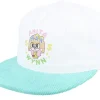 Snapback-Iconic Anita Max Wynn Cord White/Teal 5-panel Snapback -