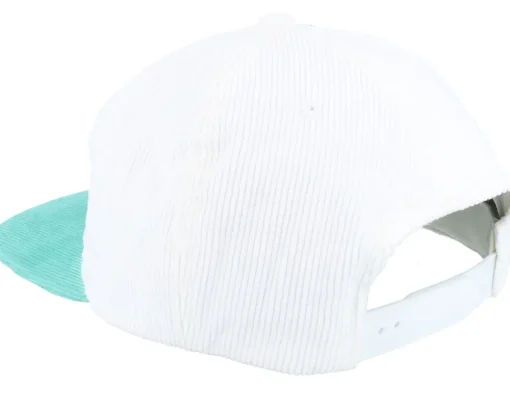 Snapback-Iconic Anita Max Wynn Cord White/Teal 5-panel Snapback -