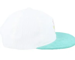 Snapback-Iconic Anita Max Wynn Cord White/Teal 5-panel Snapback -