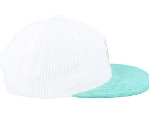 Snapback-Iconic Anita Max Wynn Cord White/Teal 5-panel Snapback -