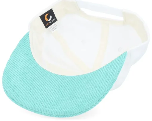 Snapback-Iconic Anita Max Wynn Cord White/Teal 5-panel Snapback -