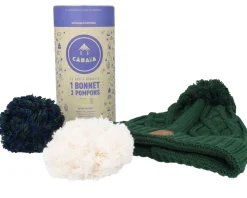 Knitted Beanies-Cabaïa Appletini Dark Green Pom -