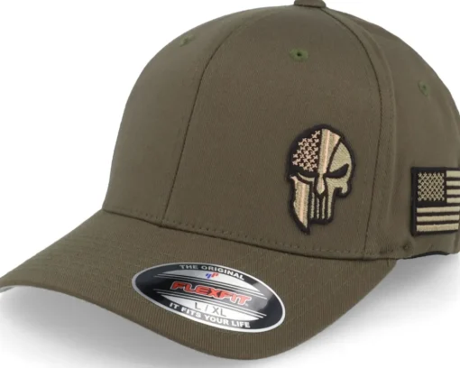 Flexfit-Army Head Army Skull Usa /Gold Flexfit - Black
