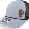 Trucker-Army Head Army Skull Usa Brown Patch Heather /Black Rope A-Frame Trucker - Grey