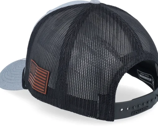Trucker-Army Head Army Skull Usa Brown Patch Heather /Black Rope A-Frame Trucker - Grey