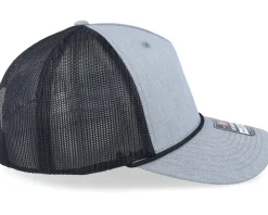 Trucker-Army Head Army Skull Usa Brown Patch Heather /Black Rope A-Frame Trucker - Grey
