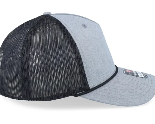 Trucker-Army Head Army Skull Usa Brown Patch Heather /Black Rope A-Frame Trucker - Grey