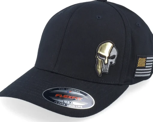 Flexfit-Army Head Army Skull Usa Gold Patch Black Flexfit -