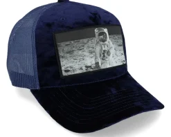 Velvet Caps-Calza Pennello Astronaut Velvet Navy A-frame Trucker -