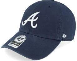 Dad Cap-47 Brand Atlanta Braves Clean Up Navy Dad Cap -