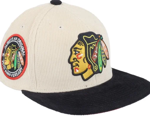 Online Mitchell & Ness Atlanta Hawks Team Cord Off White/Red Fitted - Beige