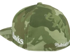 Fitted-Mitchell & Ness Atlanta Hawks Tonal Green Camo Stretch Fitted -