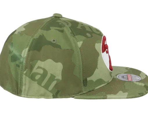 Fitted-Mitchell & Ness Atlanta Hawks Tonal Green Camo Stretch Fitted -