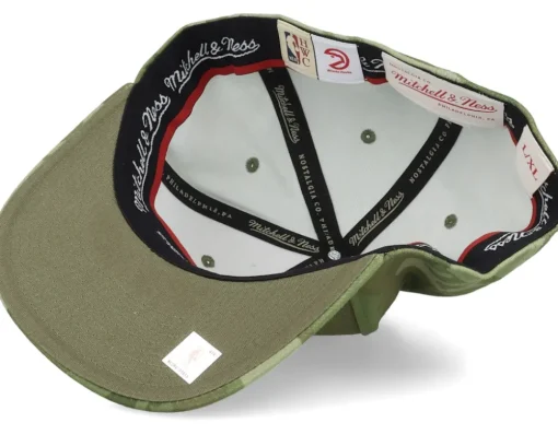 Fitted-Mitchell & Ness Atlanta Hawks Tonal Green Camo Stretch Fitted -