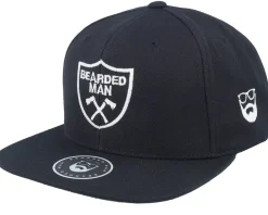 Outlet Bearded Man Axe Crest Black Snapback -