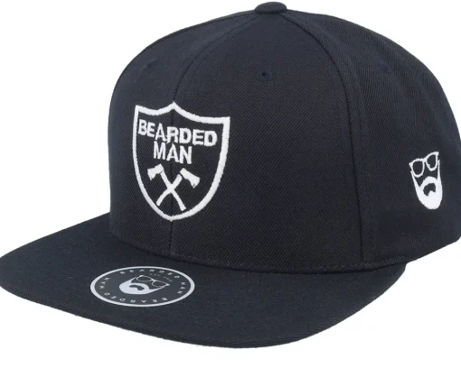 Outlet Bearded Man Axe Crest Black Snapback -