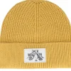 Cuff Beanies-Jack Wolfskin Badge Beanie Mustard Cuff -