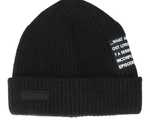Cuff Beanies-Stetson Badge Black Cuff -