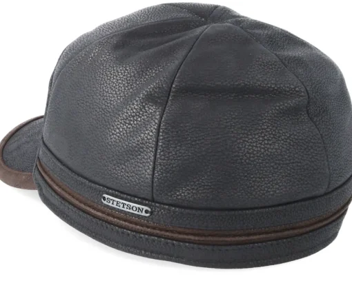 New Stetson Baseball Cap Cow Hide Brown Ear Flap -