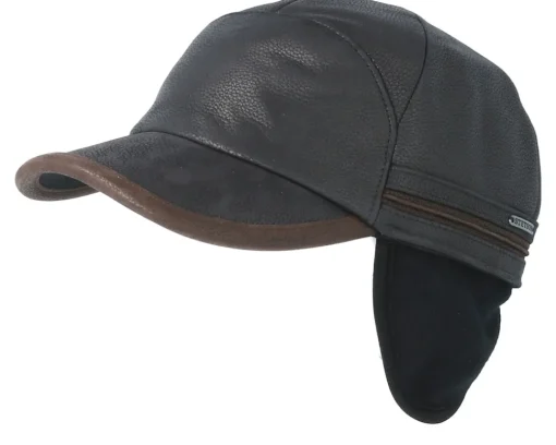 New Stetson Baseball Cap Cow Hide Brown Ear Flap -
