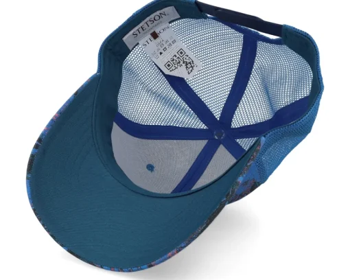 Trucker-Stetson Baseball Cap Organic Linen Sustainable Blue Trucker -