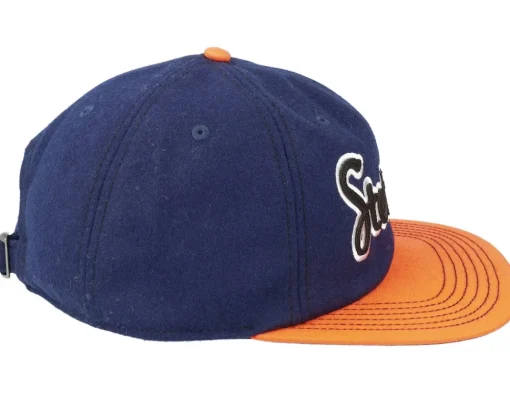 Snapback-Stetson Baseball Cap Retro Script 29 Navy/Orange Strapback - Blue