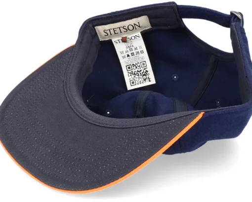 Snapback-Stetson Baseball Cap Retro Script 29 Navy/Orange Strapback - Blue