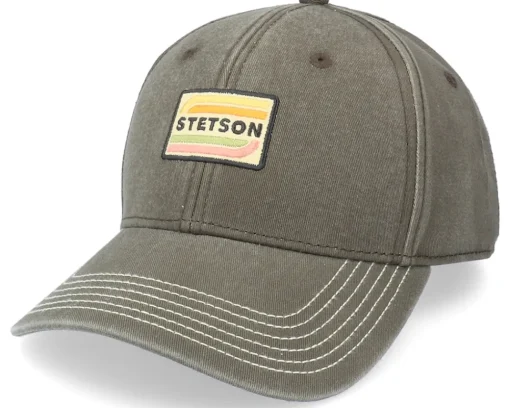 Adjustable-Stetson Baseball Cotton Olive Adjustable -