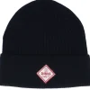 Cuff Beanies-Djinns Basic Beanie Merino Fine Rib Black Cuff -